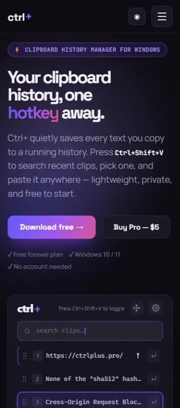 ctrl+: homepage (mobile)