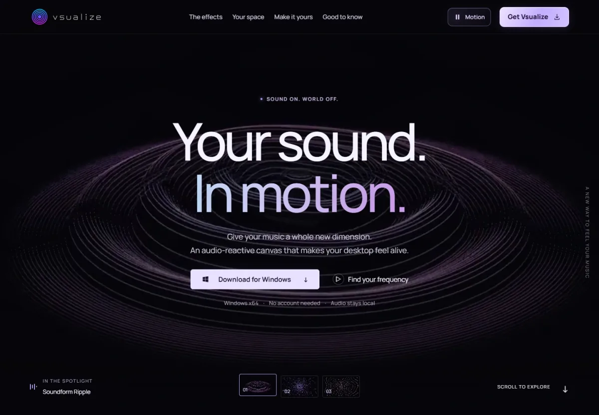 vsualize: website (desktop)
