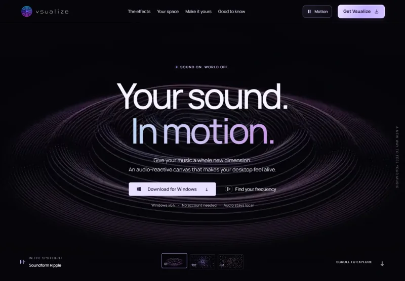 vsualize: website (desktop)